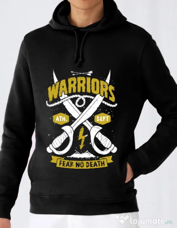 Hoodie barbat cu gluga Warriors Negru