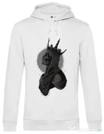 Hoodie barbat cu gluga Skull King Alb