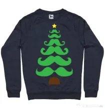 Bluza ADLER barbat Moustache Christmas tree Denim inchis