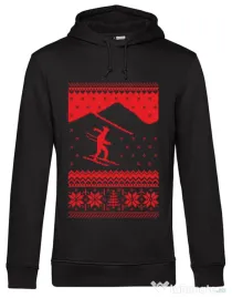 Hoodie barbat cu gluga Ski trip Negru