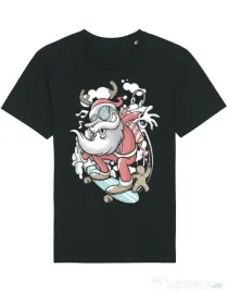 Tricou STANLEY STELLA barbat Skater Santa Negru