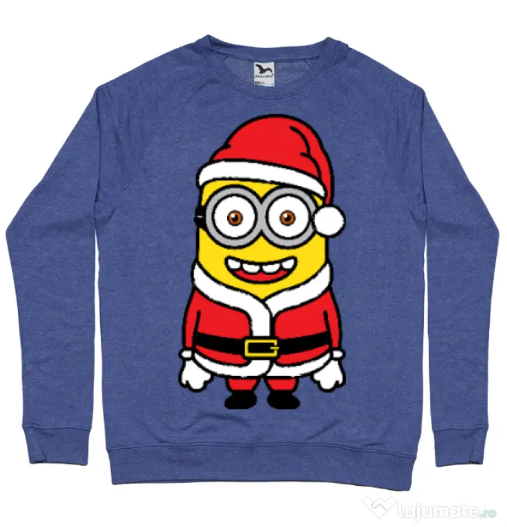 Bluza ADLER barbat Santa minions Albastru melanj