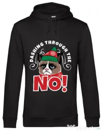Hoodie barbat cu gluga Dashing through the no Negru