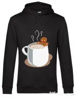 Hoodie barbat cu gluga Gingerbread man Negru