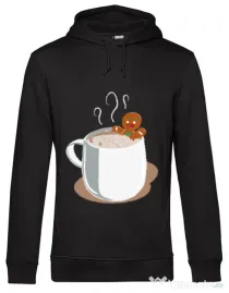 Hoodie barbat cu gluga Gingerbread man Negru