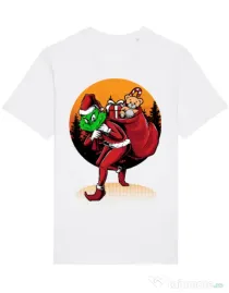 Tricou STANLEY STELLA barbat Grinch stole Christmas Alb