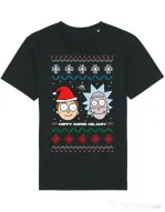 Tricou STANLEY STELLA barbat Rick and Morty Christmas Negru