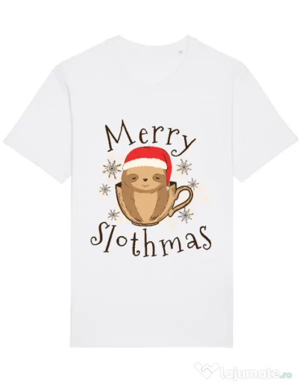 Tricou STANLEY STELLA barbat Merry slothmas Alb