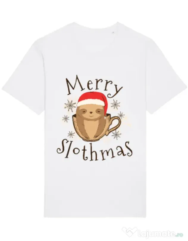 Tricou STANLEY STELLA barbat Merry slothmas Alb