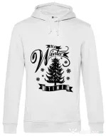 Hoodie barbat cu gluga Winter time Alb