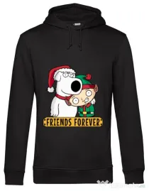 Hoodie barbat cu gluga Friends forever Negru