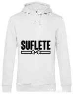 Hoodie barbat cu gluga Suflete Alb