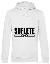 Hoodie barbat cu gluga Suflete Alb