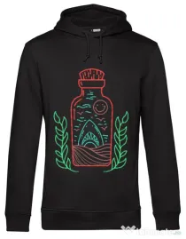 Hoodie barbat cu gluga Shark in a bottle Negru
