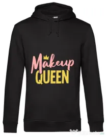 Hoodie barbat cu gluga Makeup queen Negru