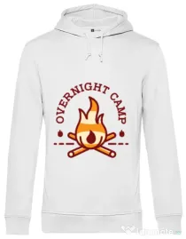 Hoodie barbat cu gluga Overnight camp Alb