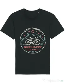 Tricou STANLEY STELLA barbat Don't worry bike happy Negru