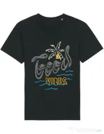 Tricou STANLEY STELLA barbat Cool vibes typo Negru