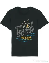 Tricou STANLEY STELLA barbat Cool vibes typo Negru