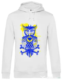 Hoodie barbat cu gluga Owl Alb
