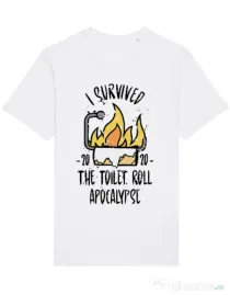 Tricou STANLEY STELLA barbat Toilet roll apocalypse Alb
