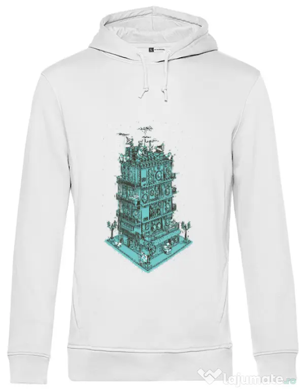 Hoodie barbat cu gluga Sound zone Alb