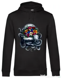 Hoodie barbat cu gluga Space bloom Negru