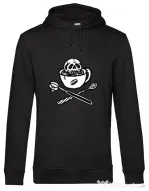 Hoodie barbat cu gluga Death before decaf Negru