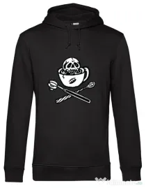 Hoodie barbat cu gluga Death before decaf Negru