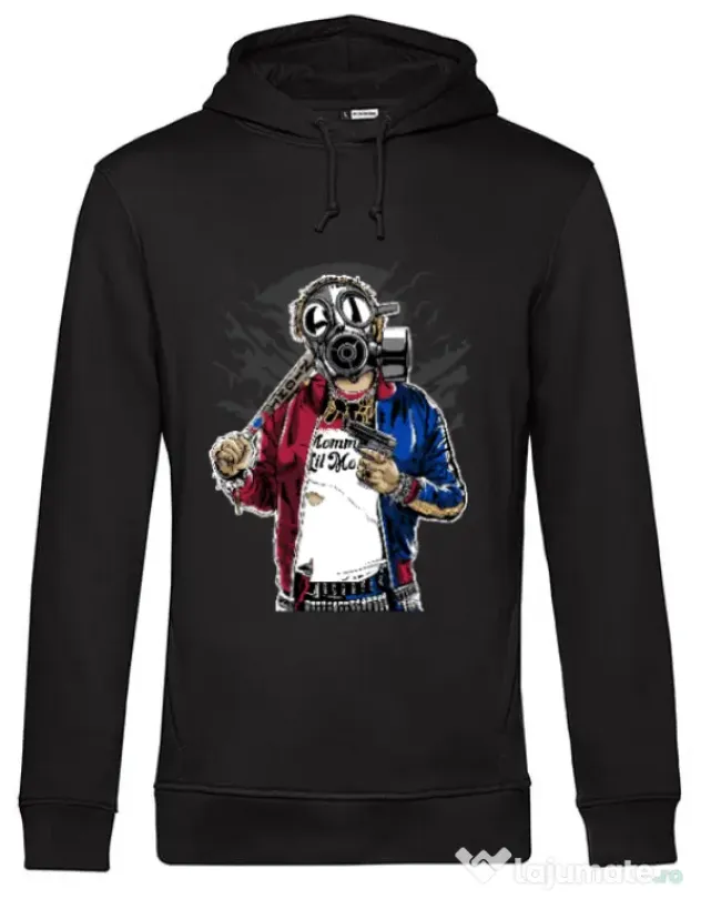 Hoodie barbat cu gluga Suicide gas mask Negru