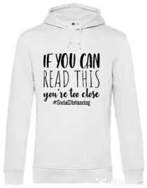 Hoodie barbat cu gluga Too close Alb