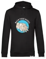 Hoodie barbat cu gluga Wash your hands 2 Negru