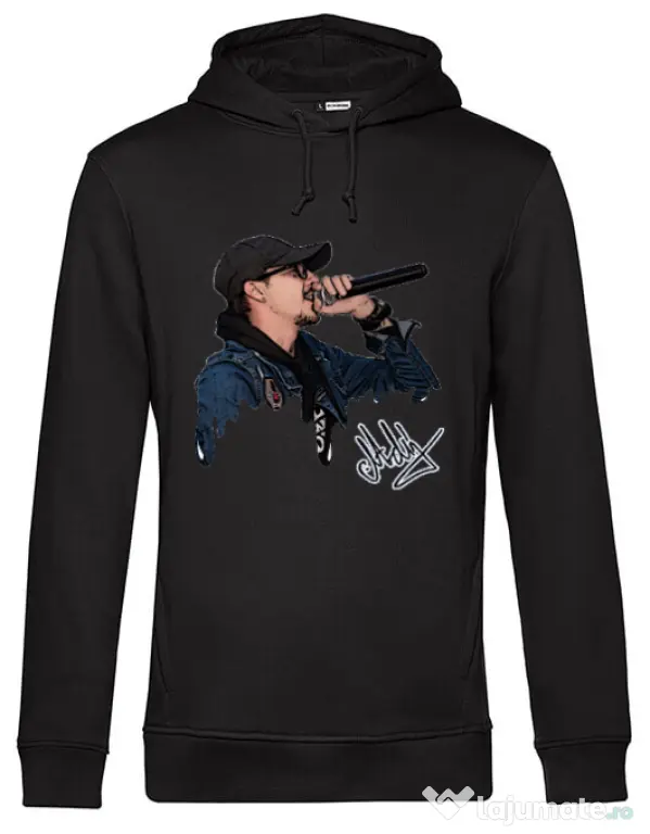 Hoodie barbat cu gluga Adi Morosanu FAMILIA Negru
