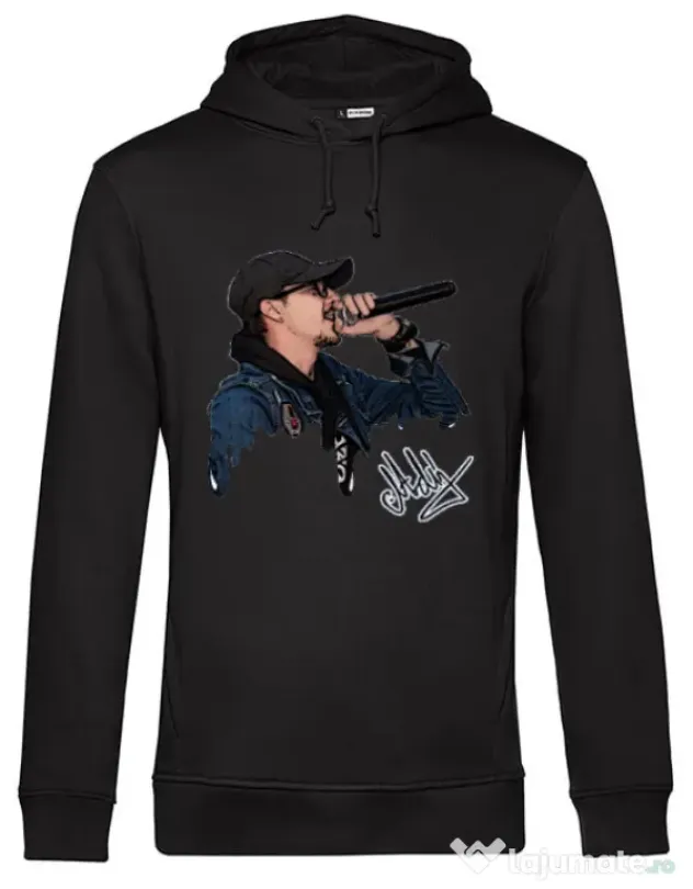 Hoodie barbat cu gluga Adi Morosanu FAMILIA Negru