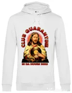 Hoodie barbat cu gluga Club quarantine Alb