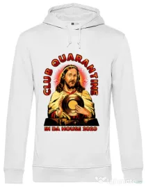 Hoodie barbat cu gluga Club quarantine Alb