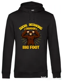 Hoodie barbat cu gluga Social distancing 2 Negru