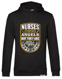 Hoodie barbat cu gluga Angel nurses Negru