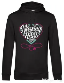 Hoodie barbat cu gluga Work of heart Negru