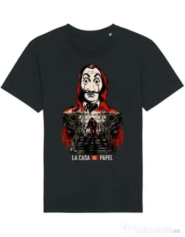 Tricou STANLEY STELLA barbat La casa de papel Negru
