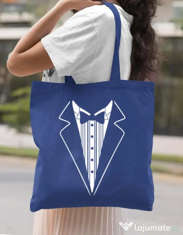 Sacosa personalizata Mire Tuxedo Albastru regal