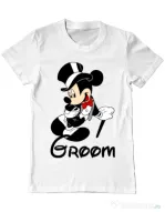 Tricou Mire ADLER Groom Mickey Alb