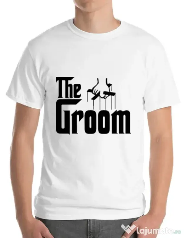 Tricou Mire ADLER The groom Alb