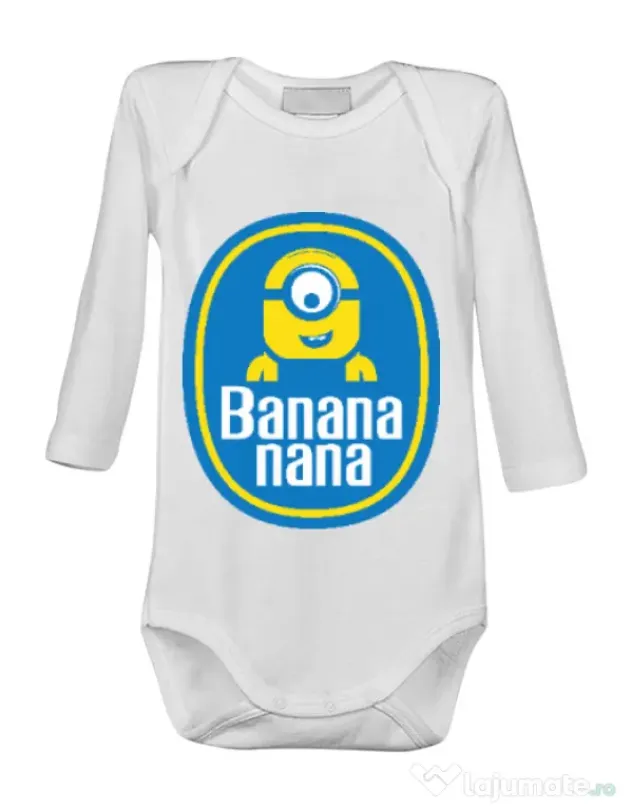 Baby body Bananana Alb