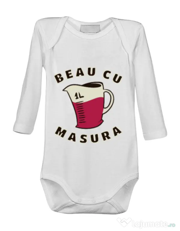 Baby body Beau cu masura Alb