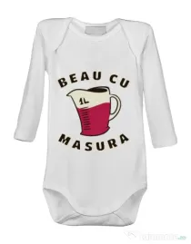 Baby body Beau cu masura Alb