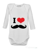 Baby body I love moustaches Alb