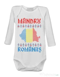 Baby body Mandru romanas Alb