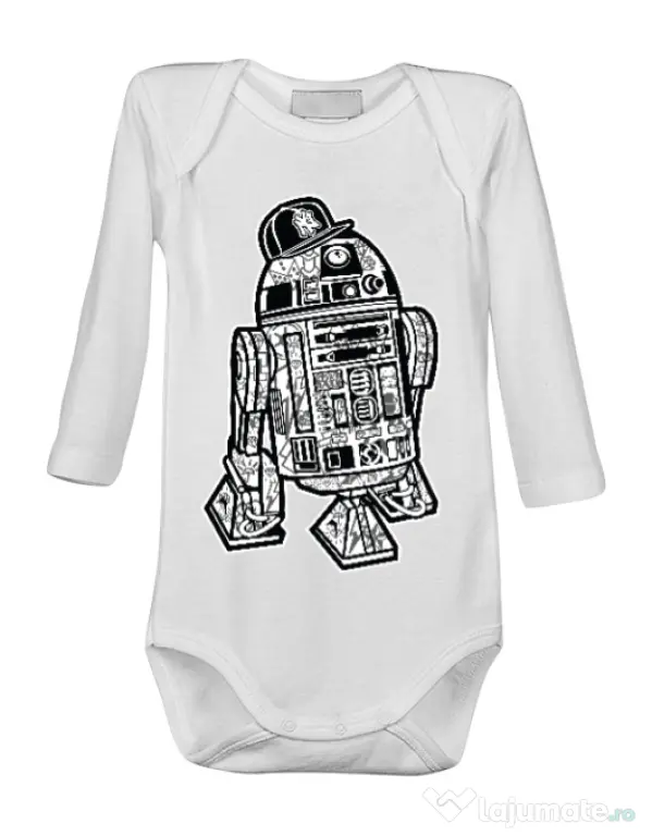 Baby body Street R2D2 Alb