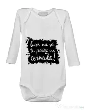 Baby body Te patez cu cerneala Alb 